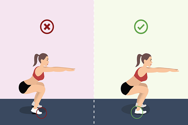 Giảm mỡ chân với động tác squat