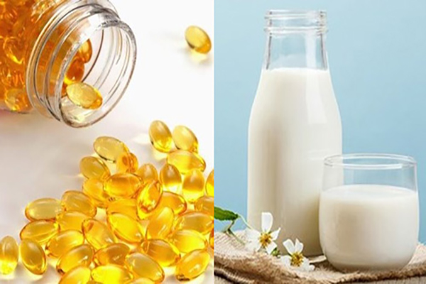 Kết hợp massage da mặt với vitamin E và sữa tươi không đường