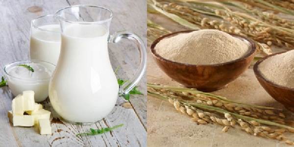 Sử dụng sữa tươi với cám gạo giúp làn da mềm mịn hơn