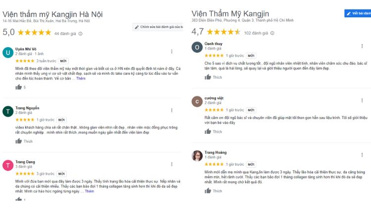 Review của khách hàng tại địa chỉ của KangJin trên Google Review của khách hàng tại địa chỉ của KangJin trên Google