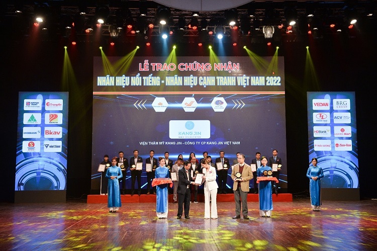 Viện thẩm mỹ KangJin nhận giải thưởng top 100 nhãn hiệu nổi tiếng 2022