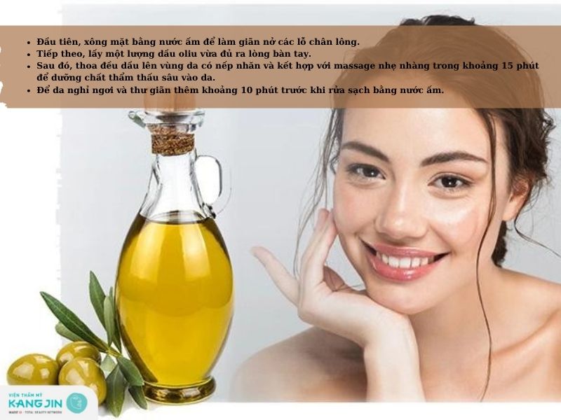 Xóa nếp nhăn bằng dầu oliu